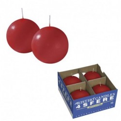 CANDELA SFERA MM80 VASS. 4PZ. ROSSO  -
