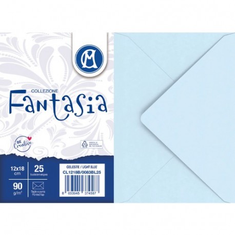 BUSTE 12X18 CELESTE  25PZ. IN BL.