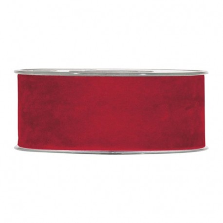 NASTRO DOUBLE VELVET MM40X7MT RED  - NASTRO DOUBLE VELVET MM40X7MT RED  -