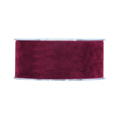 NASTRO DOUBLE VELVET MM40X7MT BORDEAUX