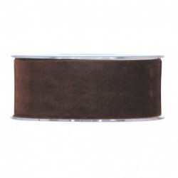 NASTRO DOUBLE VELVET MM40X7MT DARK BROWN