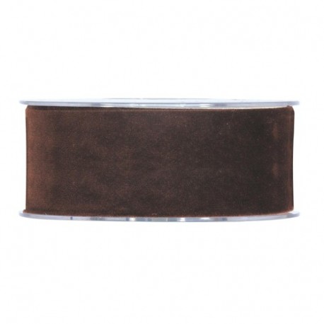 NASTRO DOUBLE VELVET MM40X7MT DARK BROWN