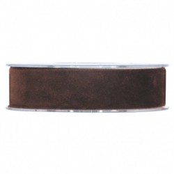 NASTRO DOUBLE VELVET MM25X7MT DARK BROWN