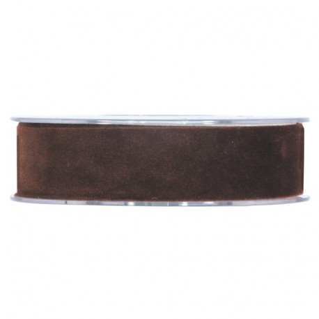 NASTRO DOUBLE VELVET MM25X7MT DARK BROWN
