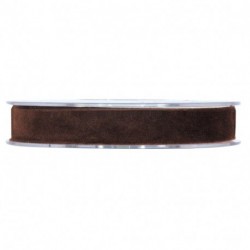 NASTRO DOUBLE VELVET MM15X7MT DARK BROWN