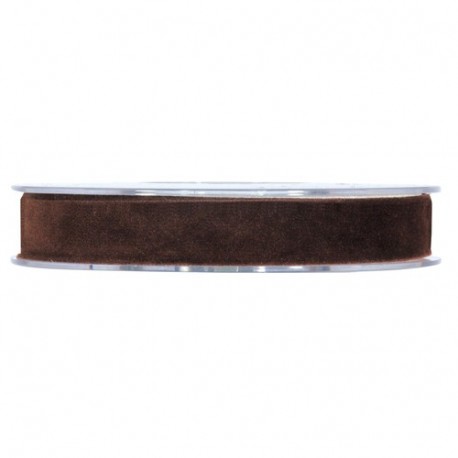 NASTRO DOUBLE VELVET MM15X7MT DARK BROWN
