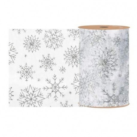 NASTRO ORGANZA SNOWFLAKES MM100X20MT ARG NASTRO ORGANZA SNOWFLAKES MM100X20MT ARG