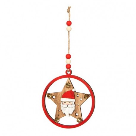 SANTA W/BELLS IN A CIRCLE CM10 ROSSO