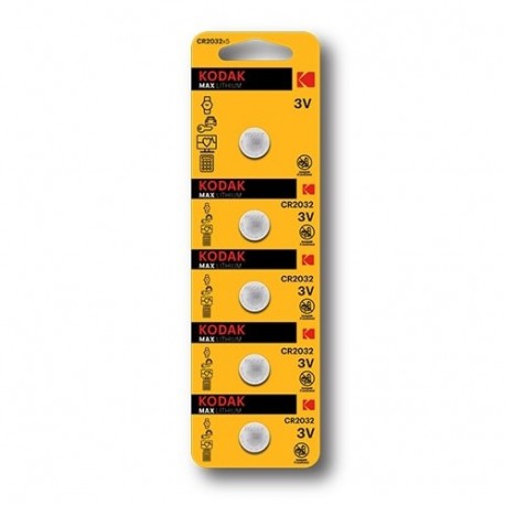 KODAK MAX LITHIUM CR2032 5 PERF30411579 KODAK MAX LITHIUM CR2032 5 PERF30411579