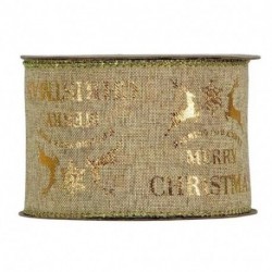 NASTRO MERRY CHRISTMAS W/DEERS MM63X10MT
