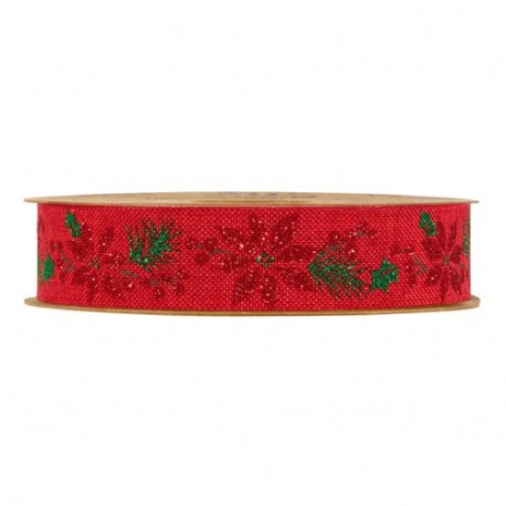 NASTRO RED MISTLETOE MM21X10MT  - 5227