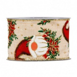 NASTRO CHRISTMAS ELFS MM63X10MT CREAM  -