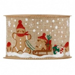 NASTRO GINGERBREAD MAN & SNOW MM63X10MT