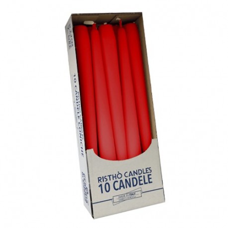 CANDELE CONICHE 25 CM10 PZ. ROSSO  -