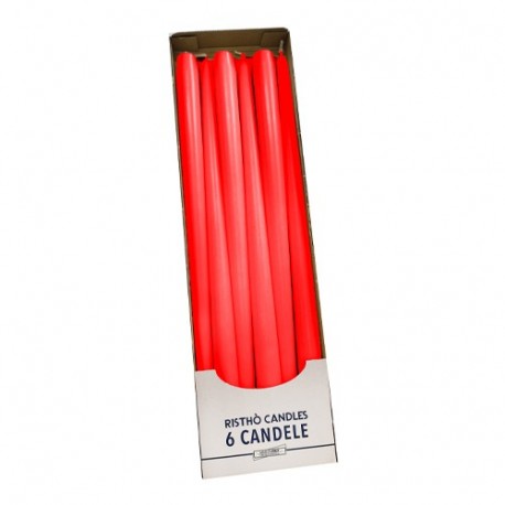 CANDELE CONICHE 40CM 6 PZ. - 56214ROSSA