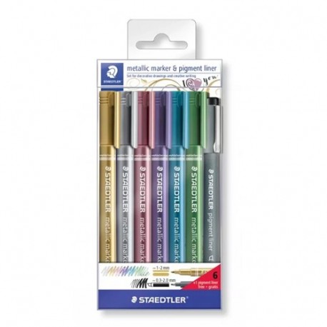 PENNARELLI STAEDTLER  METALLIC 6PZ.&1P