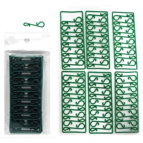 GANCETTI PER ALBERO PLASTICA VERDI 60PZ