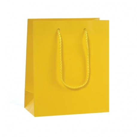 SHOPPER IN CARTA 35X32+25CM GIALLO -