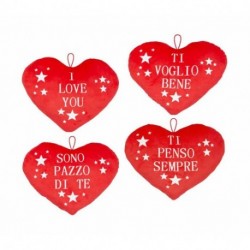 CUSCINO CUORE 30CM C/FRASI  - 25496