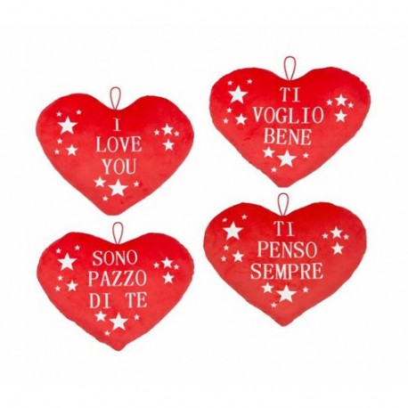 CUSCINO CUORE 30CM C/FRASI  - 25496