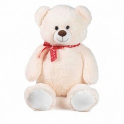 ORSO BIANCO 100CM C/FIOCCO CUORI  -