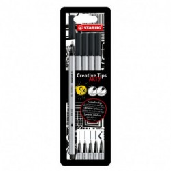 PENNARELLI 5PZ.VARIE PUNTE ASS NERO