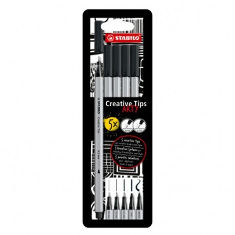 PENNARELLI 5PZ.VARIE PUNTE ASS NERO