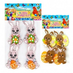 BUSTA C/ 4 CONIGLIETTI FELTRO C/CLIP, AS