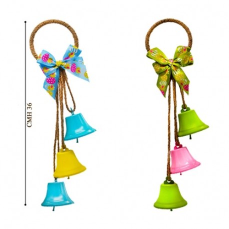 DECORAZ.  3 CAMPANELLE METALLO, DA APPEN