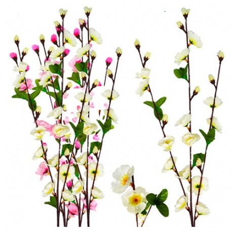 BUSTA 4 RAMI C/FIORI BIANCHI E ROSA ASS