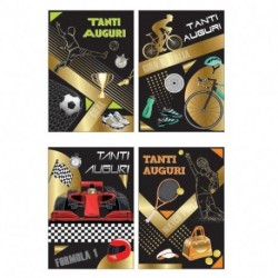 BIGLIETTO TANTI AUGURI BLACK MASC  -