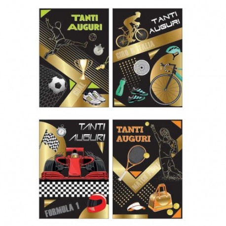 BIGLIETTO TANTI AUGURI BLACK MASC  -