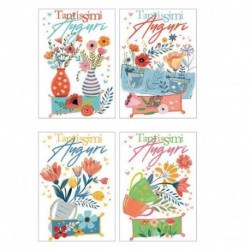 BIGLIETTO TANTI AUGURI FLOREALE  -