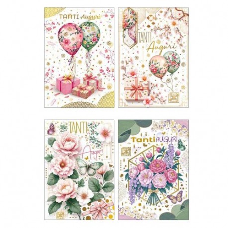 BIGLIETTO TANTI AUGURI PALLONCINI  -