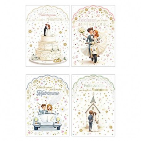 BIGLIETTO FELICE MATRIMONIO SPOSI  -