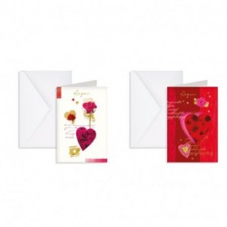 BIGLIETTO AMORE CUORI E ROSE