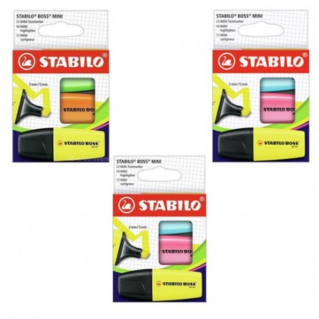 EVIDENZIATORE STABILO BOSS MINI 3PZ ASS