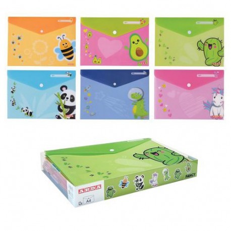 BUSTA CON BOTTONE A4  FANCY - 0217FAN