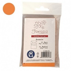 BIGLIETTI+BUSTE 10/10 7X11 ARANCIO BL.