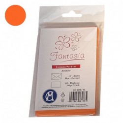 BIGLIETTI+BUSTE 10/10 9X14 ARANCIO BL.