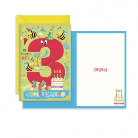 BIGLIETTO HAPPY 3 COMPLEANNO - 7568902C