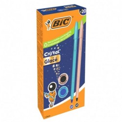 PENNA BIC CRISTAL GLACè NERO E BLU FUSTO