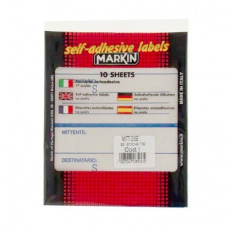 BUSTA ETICHETTE 1 MITENTE DEST. - X10001