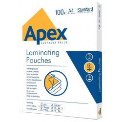 POUCHES APEX FELLOWES 100MY A4 100PZ