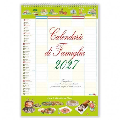 CAL DI FAMIGLIA 2027 CON RICETTE 27X39