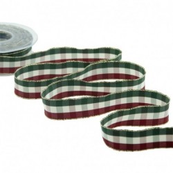 NASTRO SCOZZESE VERDE ROSSO 25MM  -