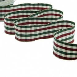 NASTRO SCOZZESE VERDE ROSSO 65MM  -